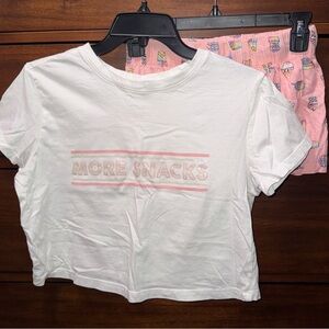 Forever 21 | Pink Multicolor Pajama Lounge Short Set